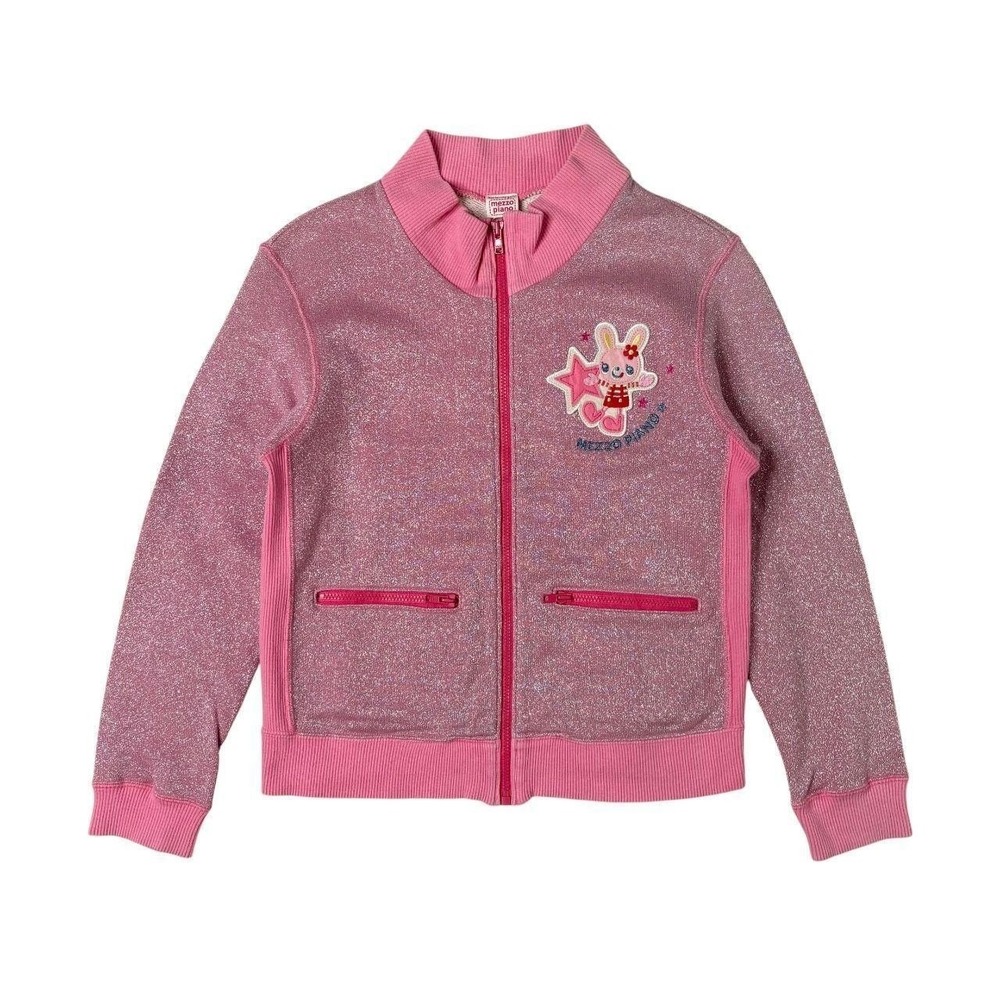 Mezzo Piano sparkly mock neck zip up